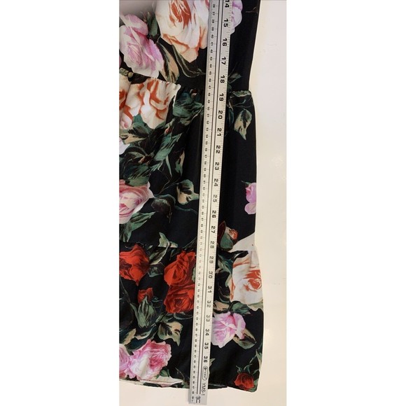 Maxi Skirt Dark Floral Paneled Sz S/M Festivals Fairy Rose Boho Hippie 70’s - Picture 8 of 8